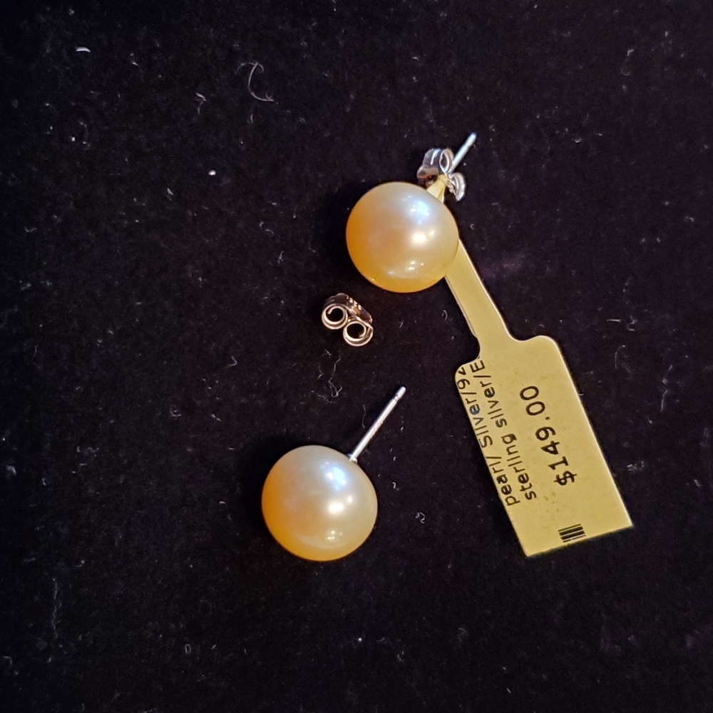 Large freshwater pearl earrings